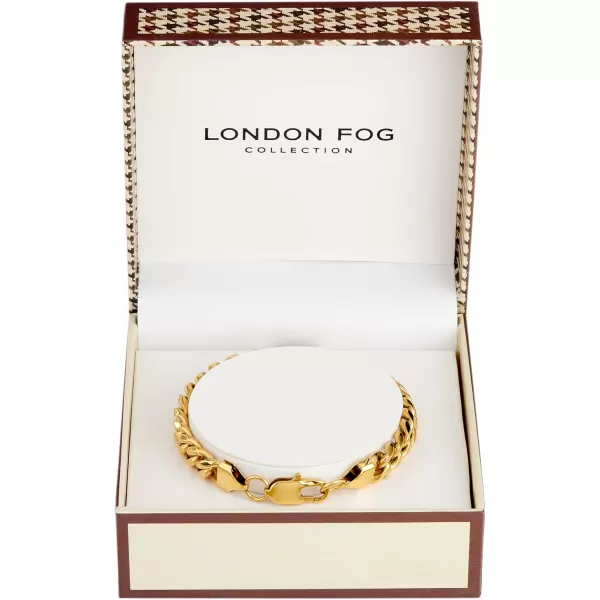 imageLONDON FOG Curb Link Silver Plated 8 Inch Unisex Bracelet For Him and HerGold