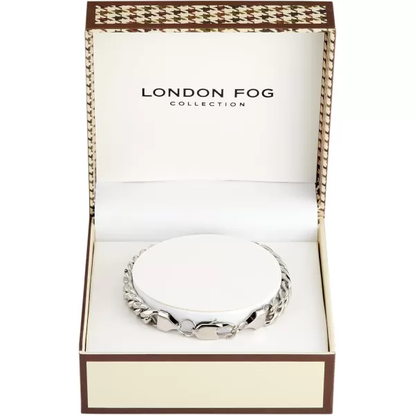 imageLONDON FOG Curb Link Silver Plated 8 Inch Unisex Bracelet For Him and HerGold