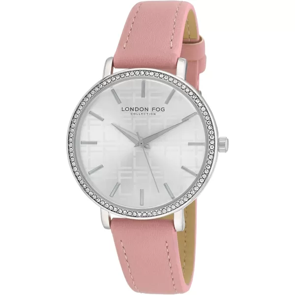 imageLondon Fog Womens Round Face 33mm Piccadilly Pink Strap Watch LF001Blue