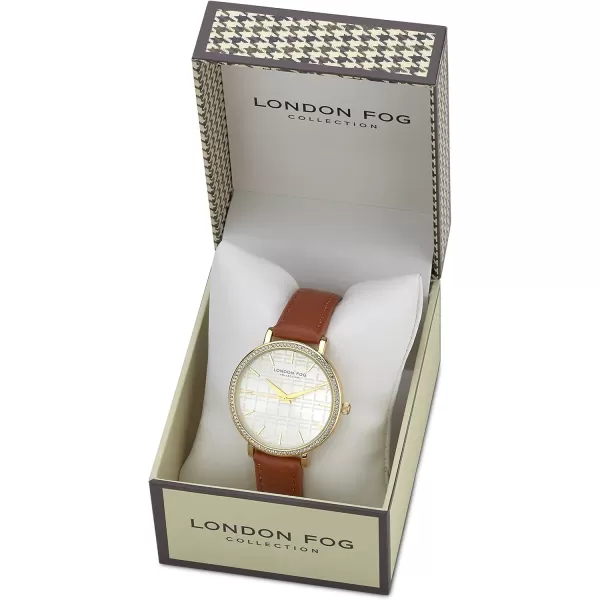 imageLondon Fog Womens Round Face 33mm Piccadilly Pink Strap Watch LF001Blue