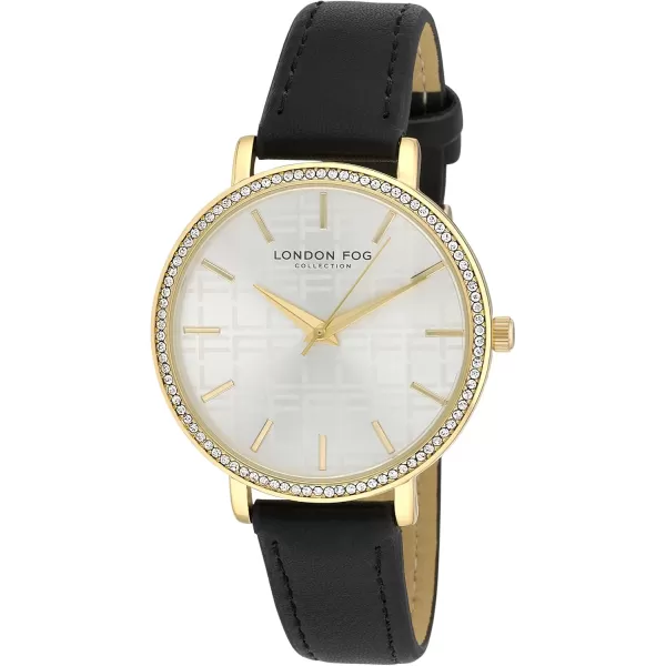 imageLondon Fog Womens Round Face 33mm Piccadilly Pink Strap Watch LF001Blue
