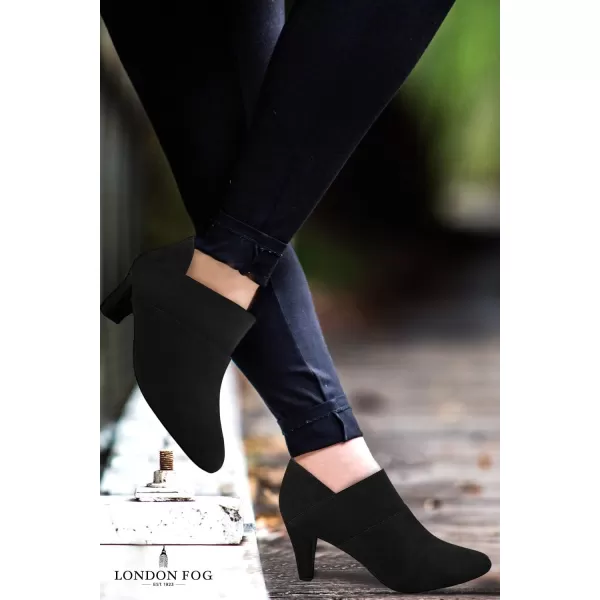 imageLONDON FOG Womens Bobbie Heel Ankle BootiesBlack