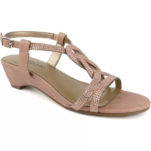 imageLONDON FOG Womens Macey DemiWedge Dress SandalsRose Gold