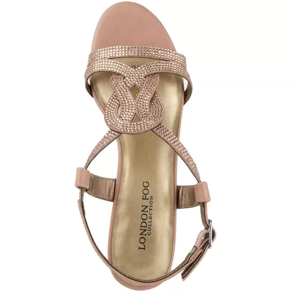 imageLONDON FOG Womens Macey DemiWedge Dress SandalsRose Gold