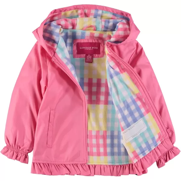 imageLONDON FOG Girls Midweight Fleece Lined JacketPink Flower Heart