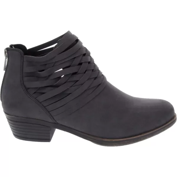 imageLONDON FOG Womens Mittle Dress Block Heel Ankle Boot Ladies Back Zip Bootie with Criss Cross WraparoundsBlack