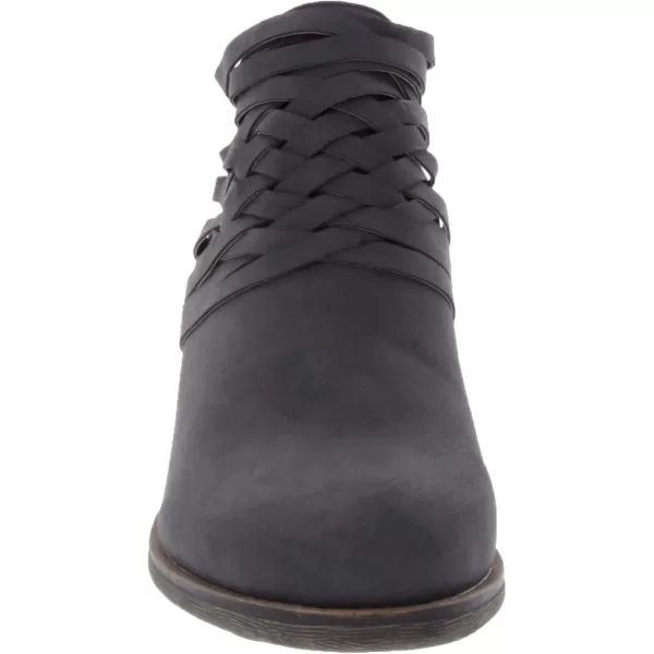 imageLONDON FOG Womens Mittle Dress Block Heel Ankle Boot Ladies Back Zip Bootie with Criss Cross WraparoundsBlack