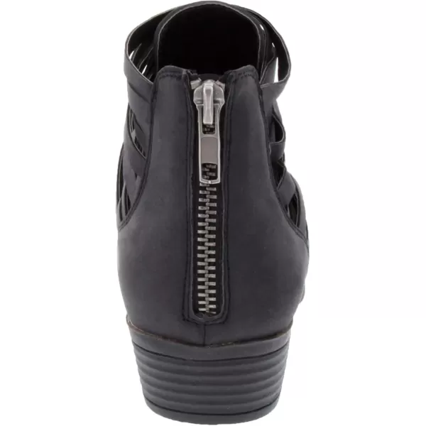 imageLONDON FOG Womens Mittle Dress Block Heel Ankle Boot Ladies Back Zip Bootie with Criss Cross WraparoundsBlack