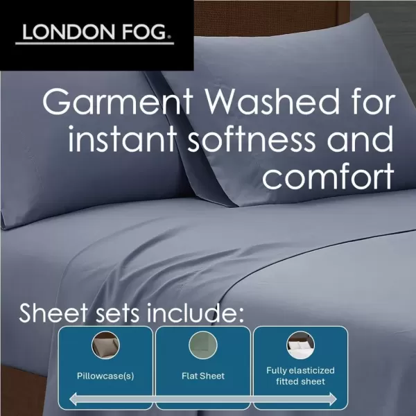 imageLondon Fog Garment Washed Solid Quilt Set Grey Microfiber 3Piece FullQueen Quilt Set Solid Themed Adult and Teen OekoTEX CertifiedGreen