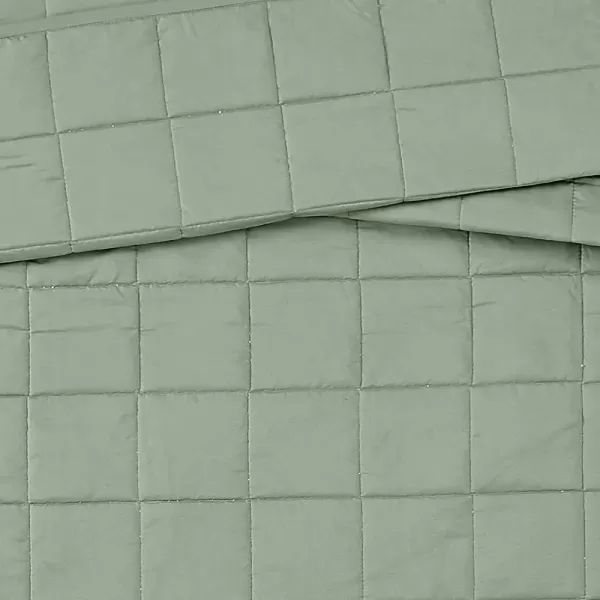 imageLondon Fog Garment Washed Solid Quilt Set Grey Microfiber 3Piece FullQueen Quilt Set Solid Themed Adult and Teen OekoTEX CertifiedGreen
