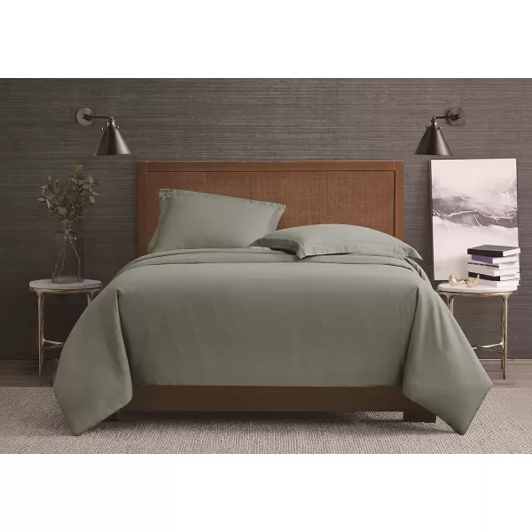imageLondon Fog Garment Washed Solid Quilt Set Grey Microfiber 3Piece FullQueen Quilt Set Solid Themed Adult and Teen OekoTEX CertifiedGreen