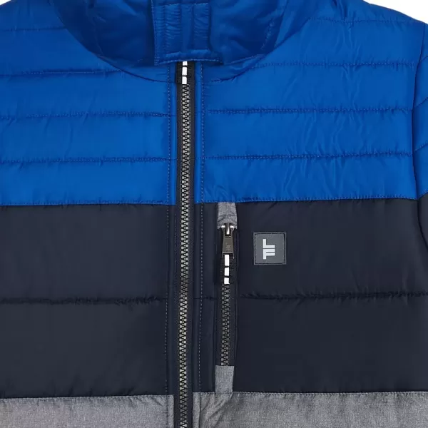 imageLONDON FOG Baby Boys Heavyweight Hooded Puffer Jacket with SherpaLined Hood ampamp Fleece BeanieBlue