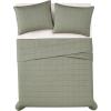 imageLondon Fog Garment Washed Solid Comforter Set Khaki Microfiber 2Piece Twin XL Comforter Set Solid Themed Adult and Teen OekoTEX CertifiedGreen