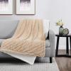 imageLondon Fog Corduroy Green Twin Blanket Textured Solid Color Adult Bedding OekoTEX CertifiedTan