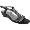 imageLONDON FOG Womens Macey DemiWedge Dress SandalsBlack Fabric