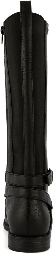 imageLONDON FOG Girls Brooke Knee High Fashion Boot Zip Up Boot With Fashion BuckleBlack