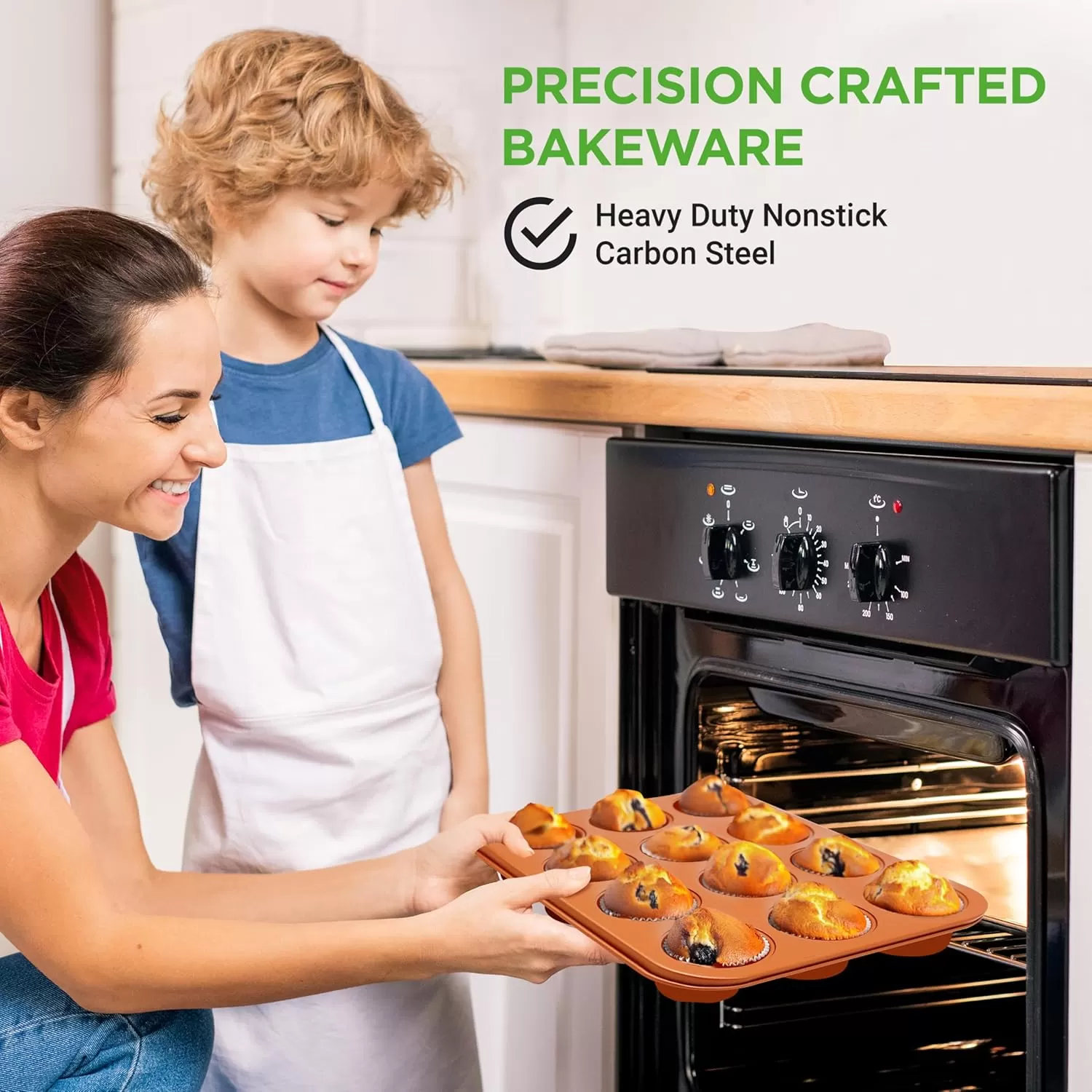 imageNutriChef 12cup Golden Oven Muffin Pan NonStick Coated Layer Surface Even Heating Muffin Tray for Muffins Cupcakes Pastries ampamp Mini Pies Used for Model Number NCBK6TR7 and NCBK6TR75nonstick muffin pan  copper