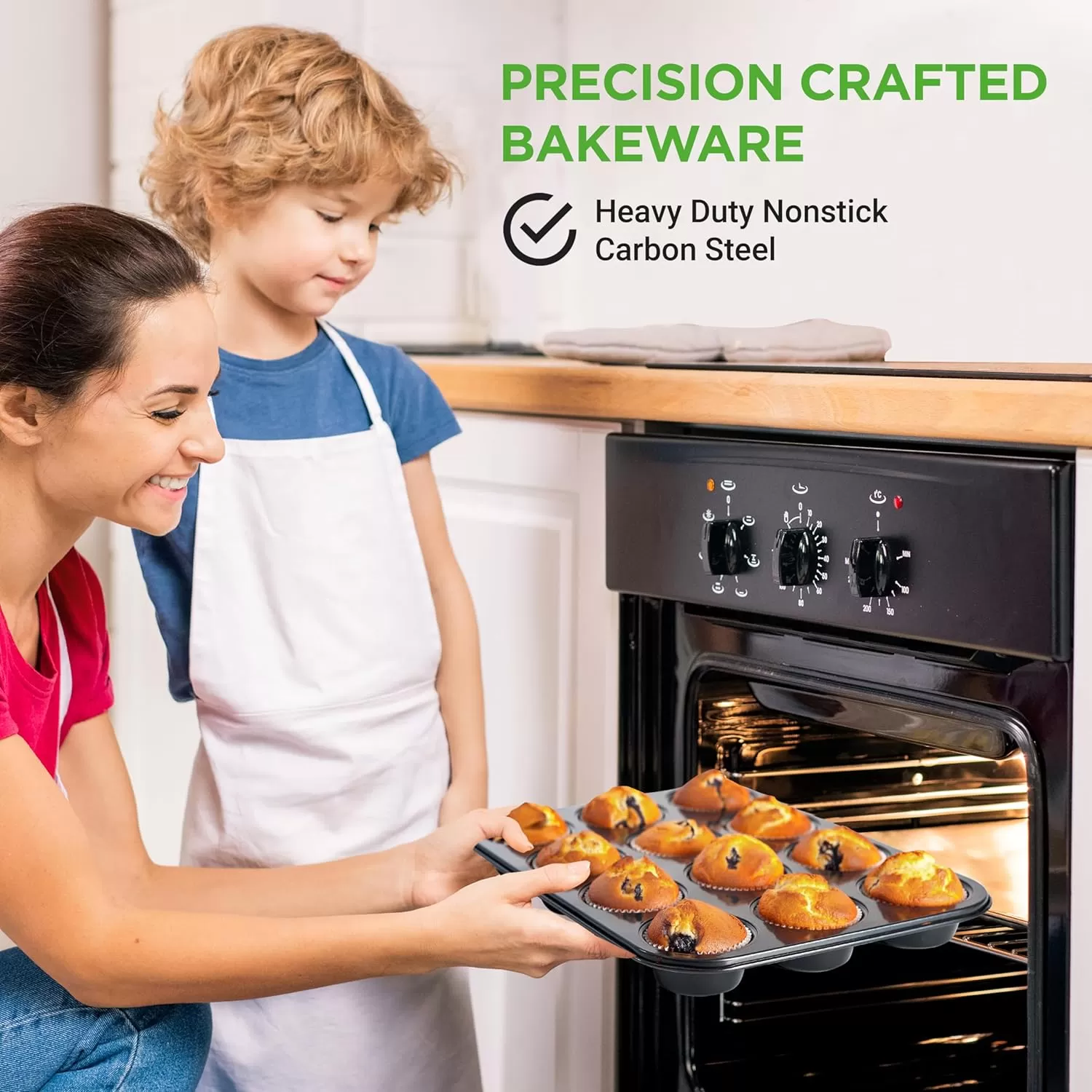 imageNutriChef 12cup Golden Oven Muffin Pan NonStick Coated Layer Surface Even Heating Muffin Tray for Muffins Cupcakes Pastries ampamp Mini Pies Used for Model Number NCBK6TR7 and NCBK6TR75nonstick muffin pan  dark gray