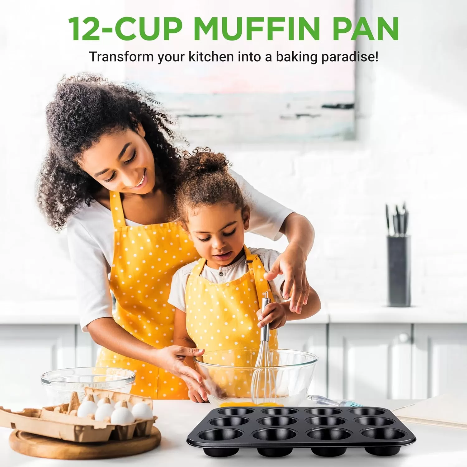 imageNutriChef 12cup Golden Oven Muffin Pan NonStick Coated Layer Surface Even Heating Muffin Tray for Muffins Cupcakes Pastries ampamp Mini Pies Used for Model Number NCBK6TR7 and NCBK6TR75nonstick muffin pan  black