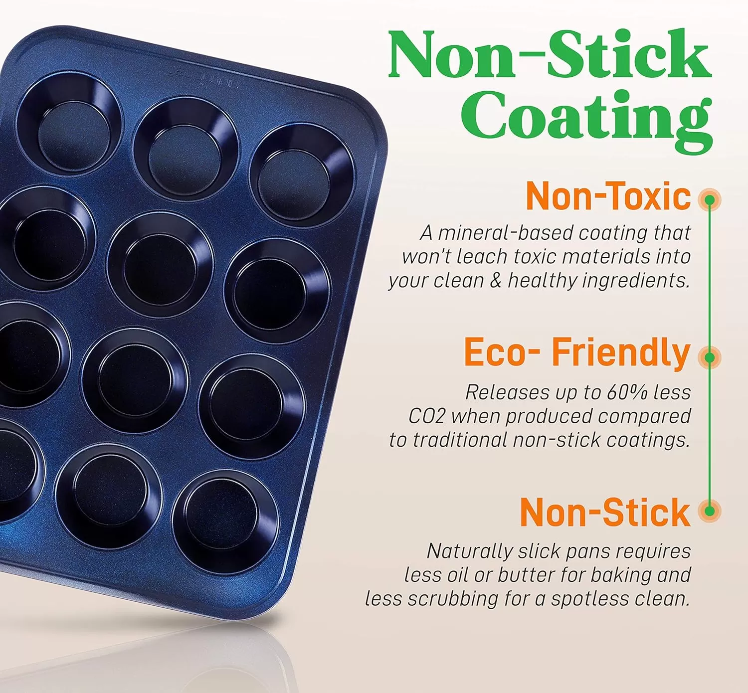 imageNutriChef 12cup Golden Oven Muffin Pan NonStick Coated Layer Surface Even Heating Muffin Tray for Muffins Cupcakes Pastries ampamp Mini Pies Used for Model Number NCBK6TR7 and NCBK6TR75nonstick muffin pan  blue