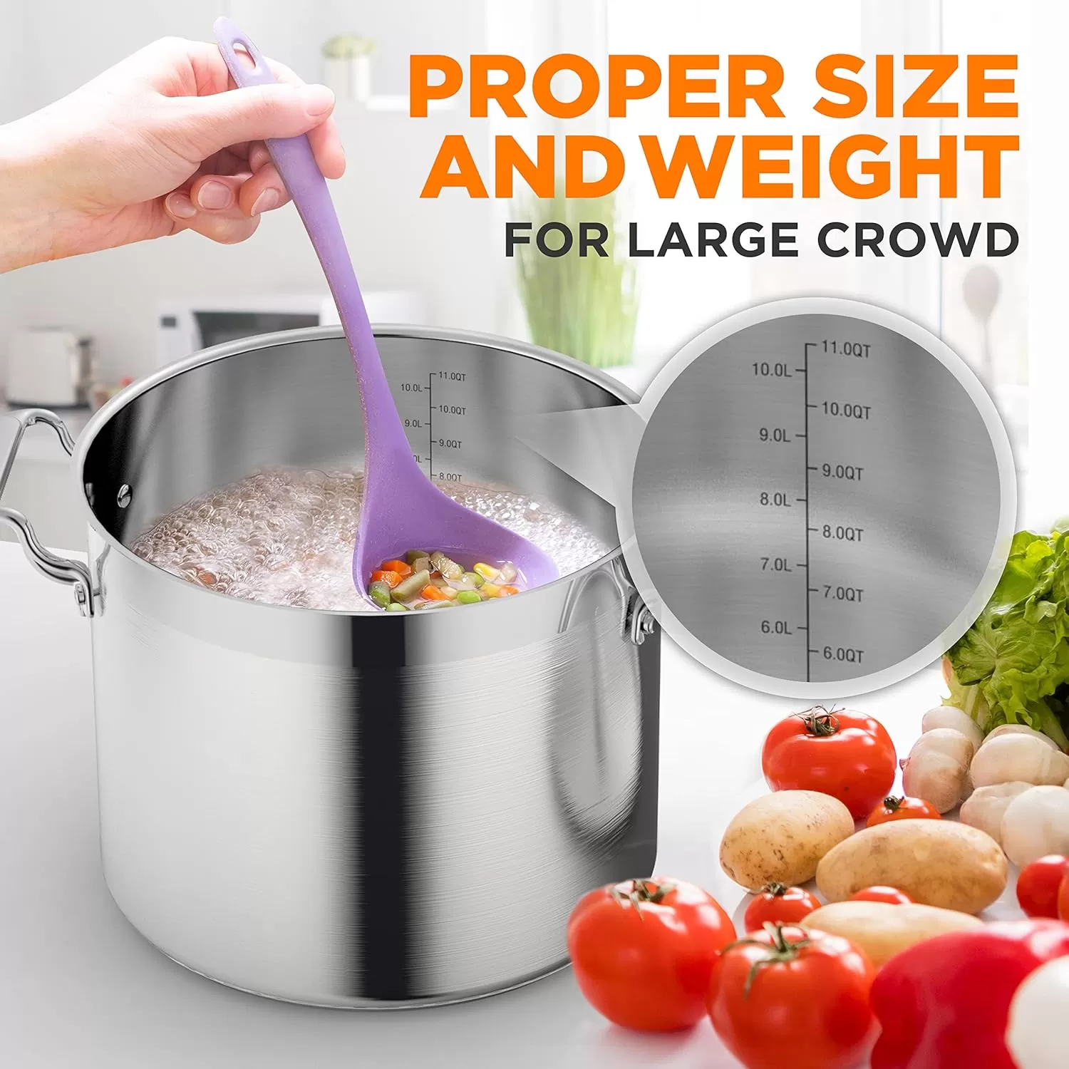 imageNutriChef 20 Quart HeavyDuty Stockpot with Stainless Lid  Large Pot for Induction Gas ampamp Electric Cooktops Perfect for Soups ampamp Stews12 Quarts