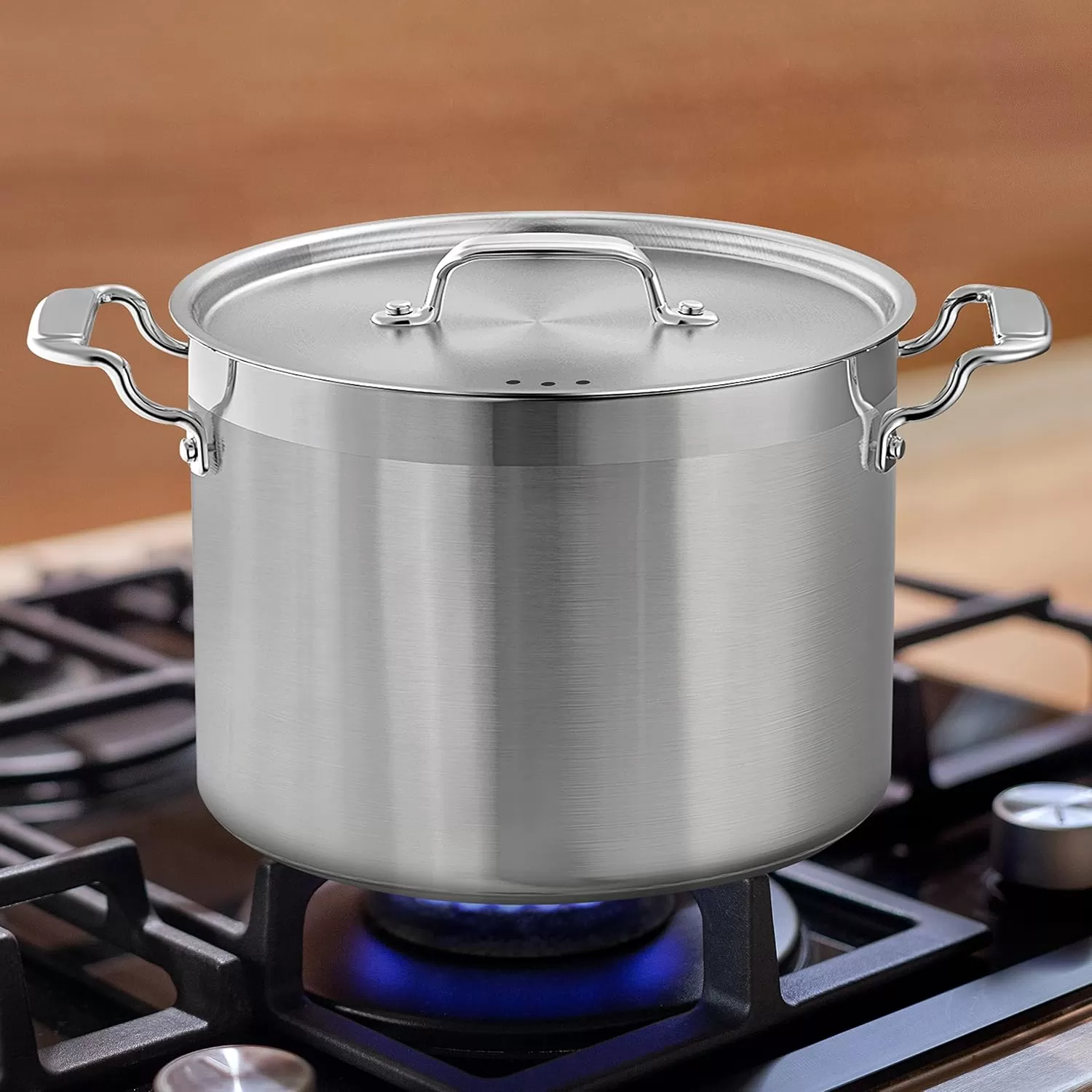 imageNutriChef 20 Quart HeavyDuty Stockpot with Stainless Lid  Large Pot for Induction Gas ampamp Electric Cooktops Perfect for Soups ampamp Stews12 Quarts