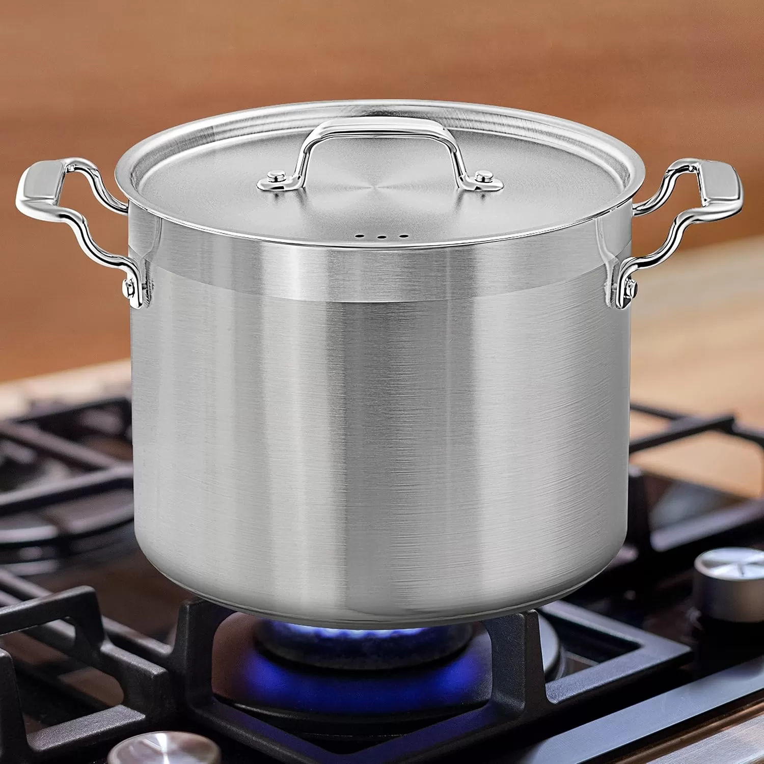 imageNutriChef 20 Quart HeavyDuty Stockpot with Stainless Lid  Large Pot for Induction Gas ampamp Electric Cooktops Perfect for Soups ampamp Stews14 Quarts