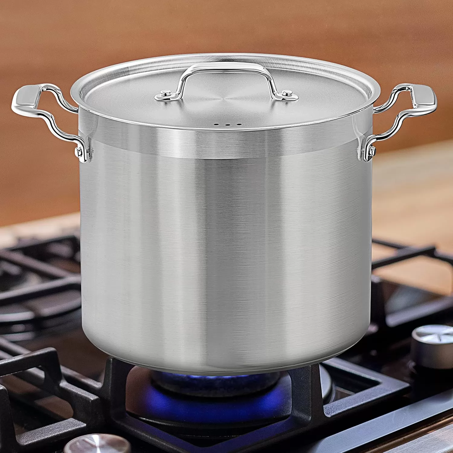 imageNutriChef 20 Quart HeavyDuty Stockpot with Stainless Lid  Large Pot for Induction Gas ampamp Electric Cooktops Perfect for Soups ampamp Stews16 Quarts