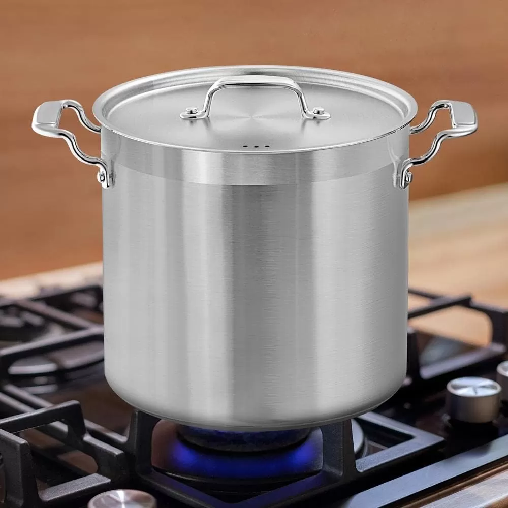 imageNutriChef 20 Quart HeavyDuty Stockpot with Stainless Lid  Large Pot for Induction Gas ampamp Electric Cooktops Perfect for Soups ampamp Stews20 Quarts