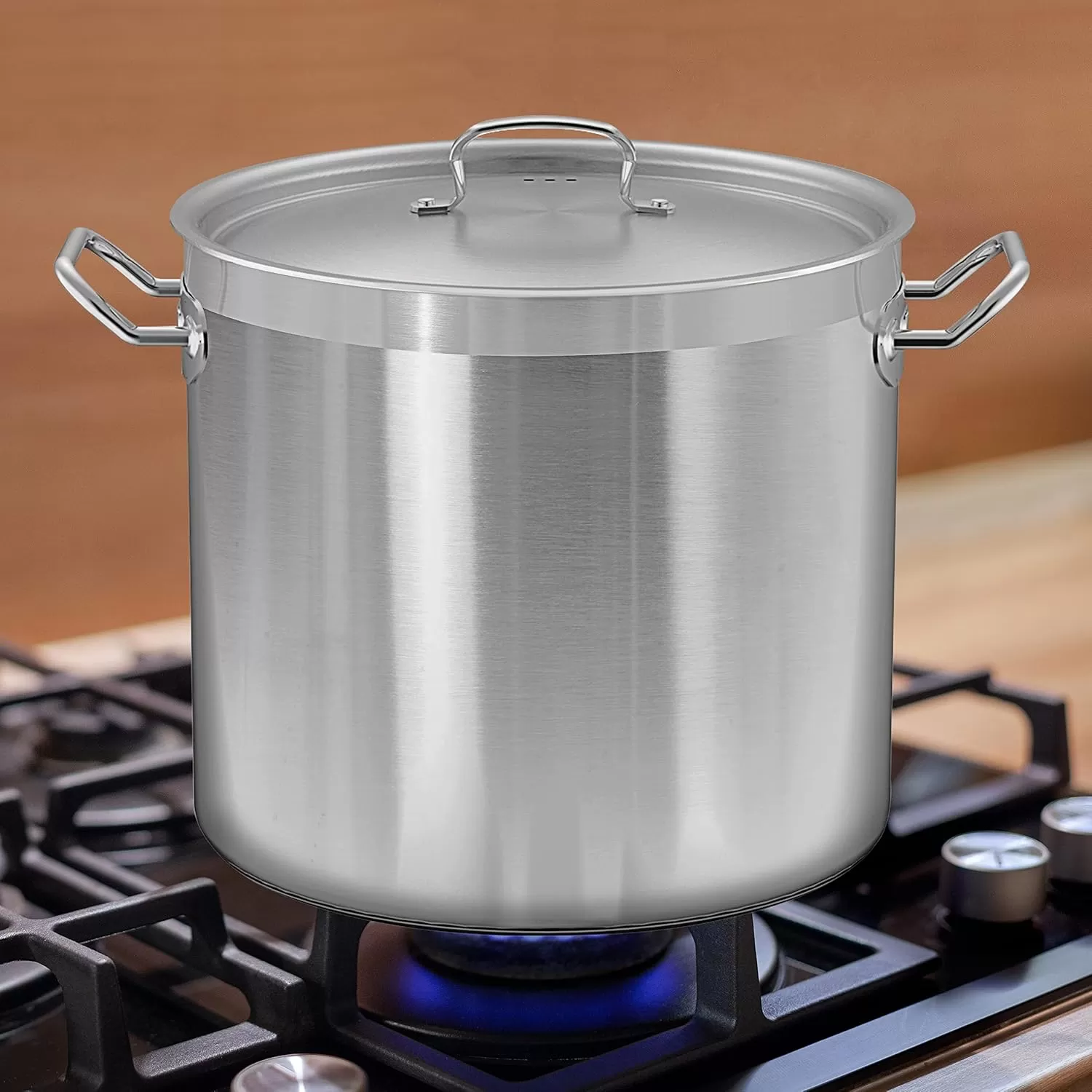 imageNutriChef 20 Quart HeavyDuty Stockpot with Stainless Lid  Large Pot for Induction Gas ampamp Electric Cooktops Perfect for Soups ampamp Stews30 Quarts
