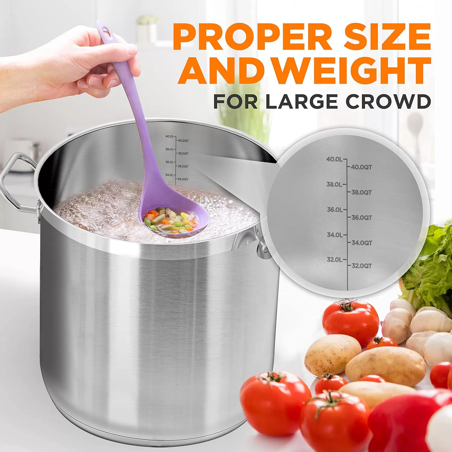 imageNutriChef 20 Quart HeavyDuty Stockpot with Stainless Lid  Large Pot for Induction Gas ampamp Electric Cooktops Perfect for Soups ampamp Stews40 Quarts