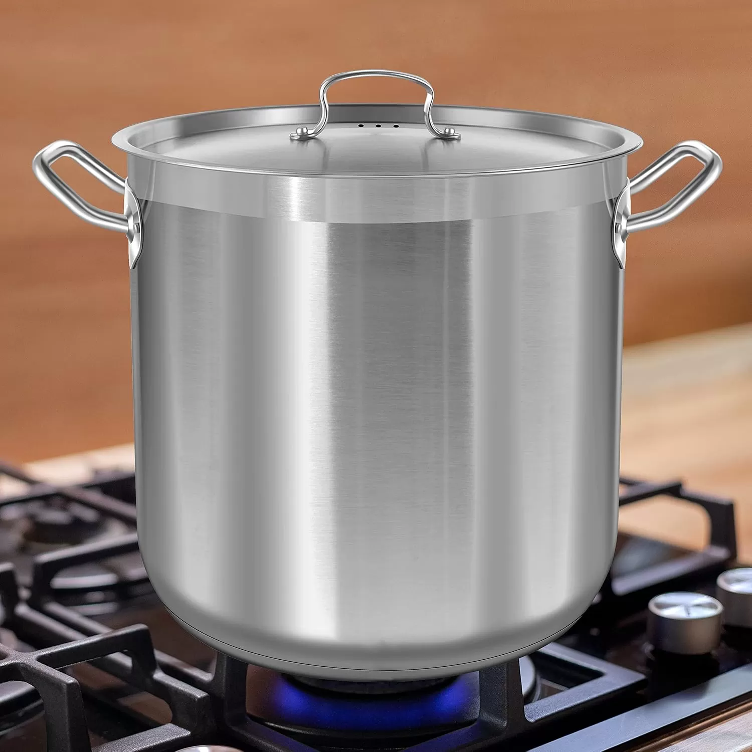 imageNutriChef 20 Quart HeavyDuty Stockpot with Stainless Lid  Large Pot for Induction Gas ampamp Electric Cooktops Perfect for Soups ampamp Stews40 Quarts