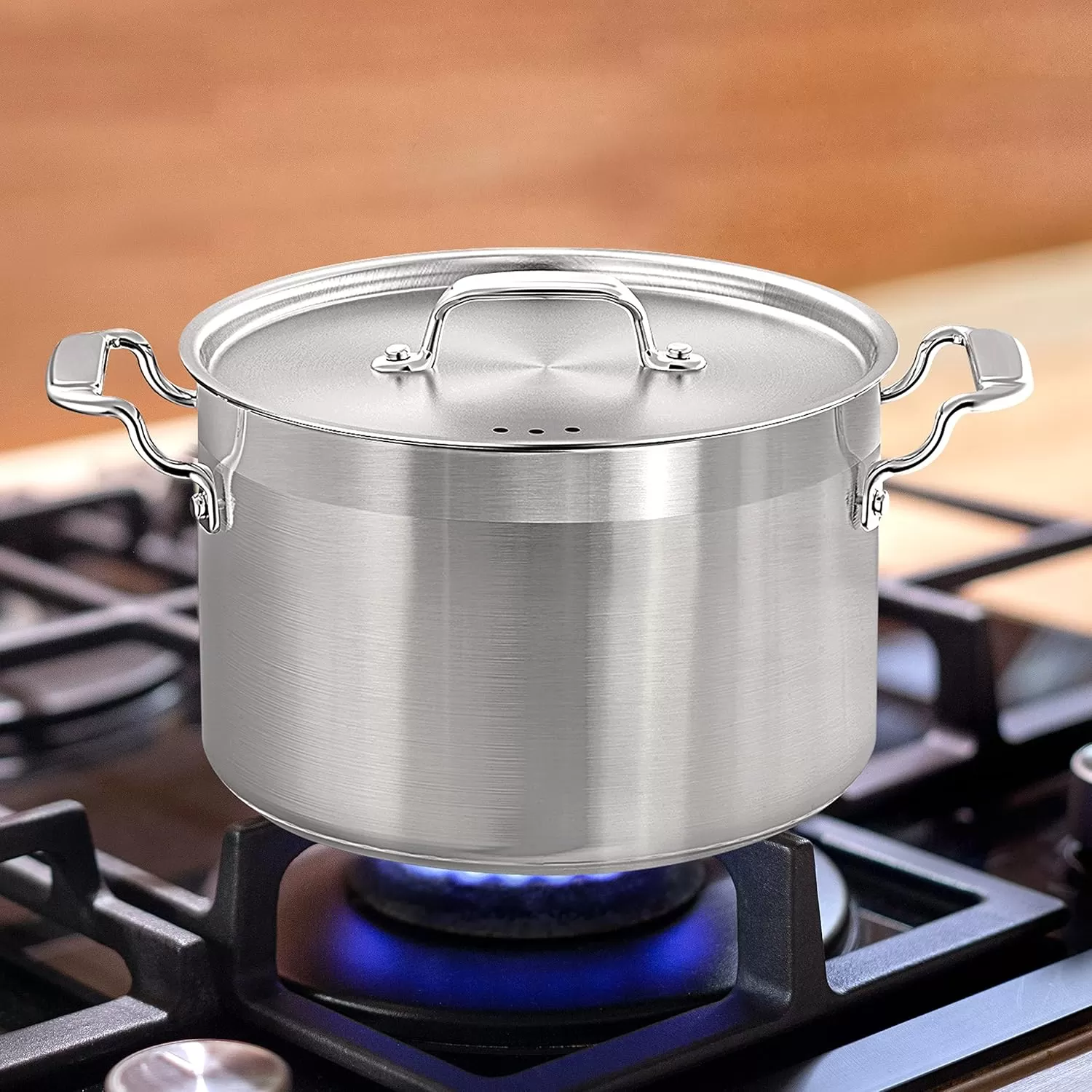 imageNutriChef 20 Quart HeavyDuty Stockpot with Stainless Lid  Large Pot for Induction Gas ampamp Electric Cooktops Perfect for Soups ampamp Stews5 Quarts