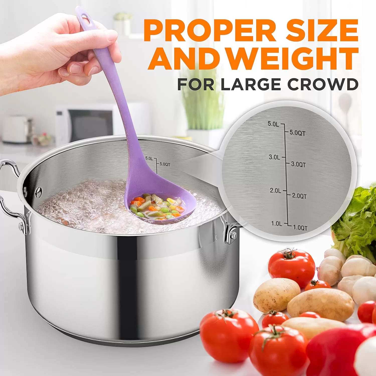 imageNutriChef 20 Quart HeavyDuty Stockpot with Stainless Lid  Large Pot for Induction Gas ampamp Electric Cooktops Perfect for Soups ampamp Stews5 Quarts