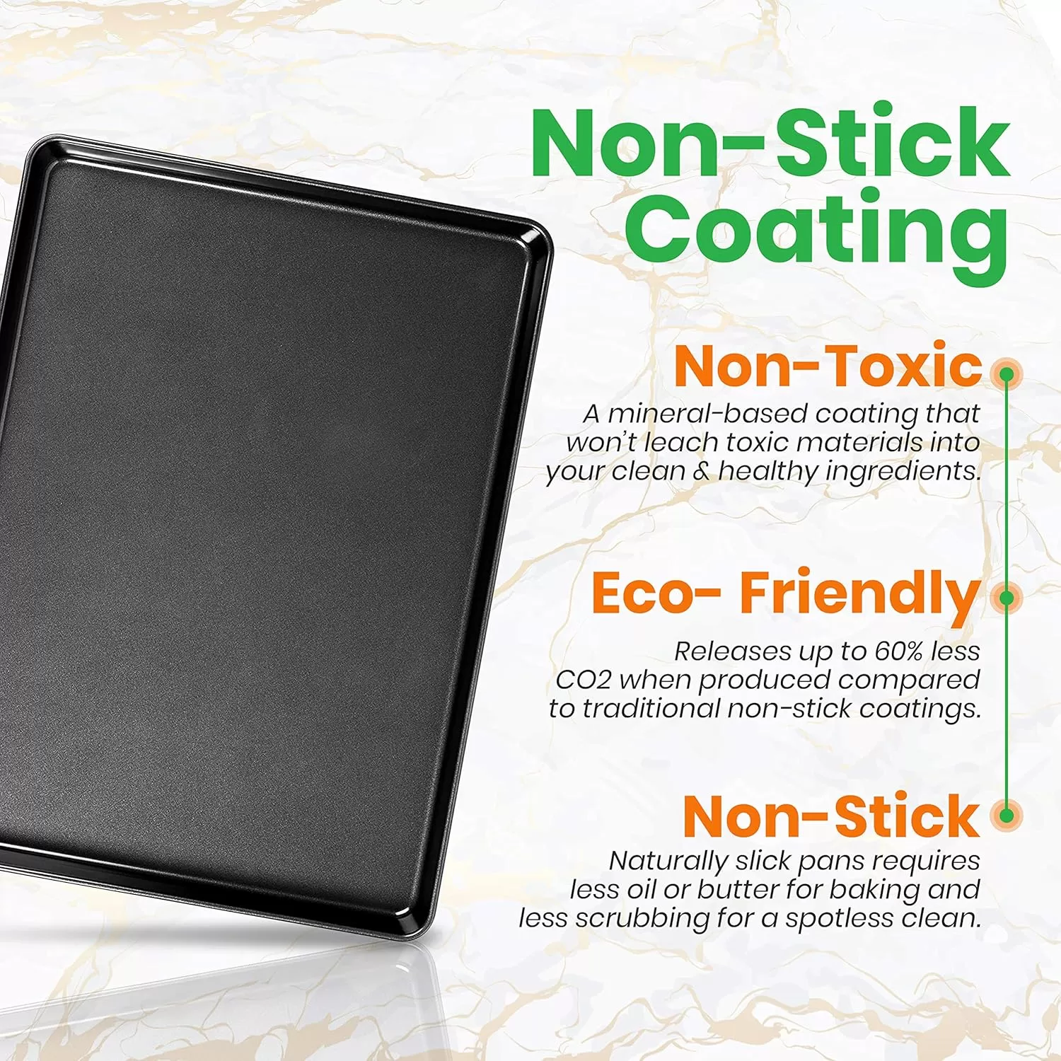 imageNutriChef 2Piece XL Mega Cookie Sheet Baking Pans Set  22quot x 16quot Extra Large Nonstick Carbon Steel Oven Baking Tray Pans Stackable Bakeware Black  NCLGBP16Black