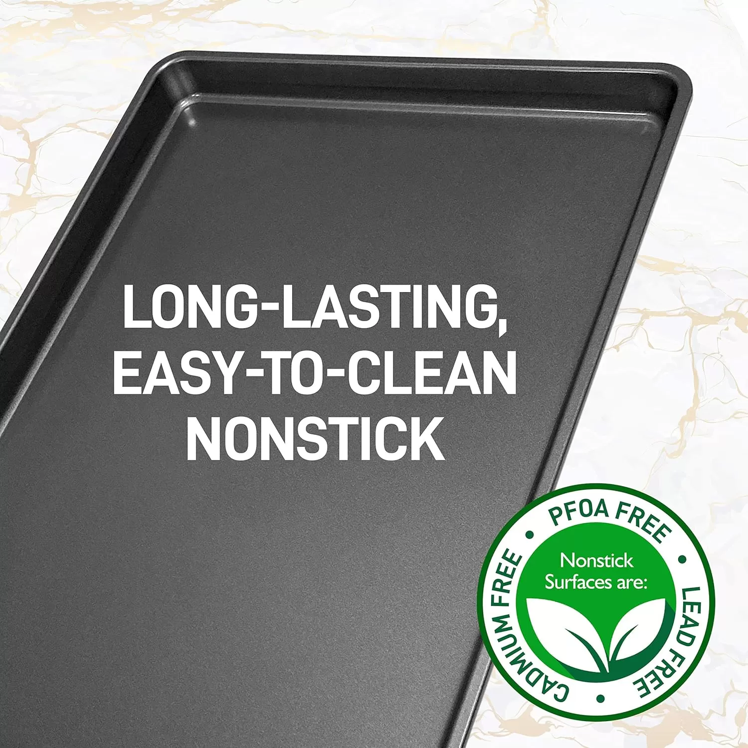 imageNutriChef 2Piece XL Mega Cookie Sheet Baking Pans Set  22quot x 16quot Extra Large Nonstick Carbon Steel Oven Baking Tray Pans Stackable Bakeware Black  NCLGBP16Black