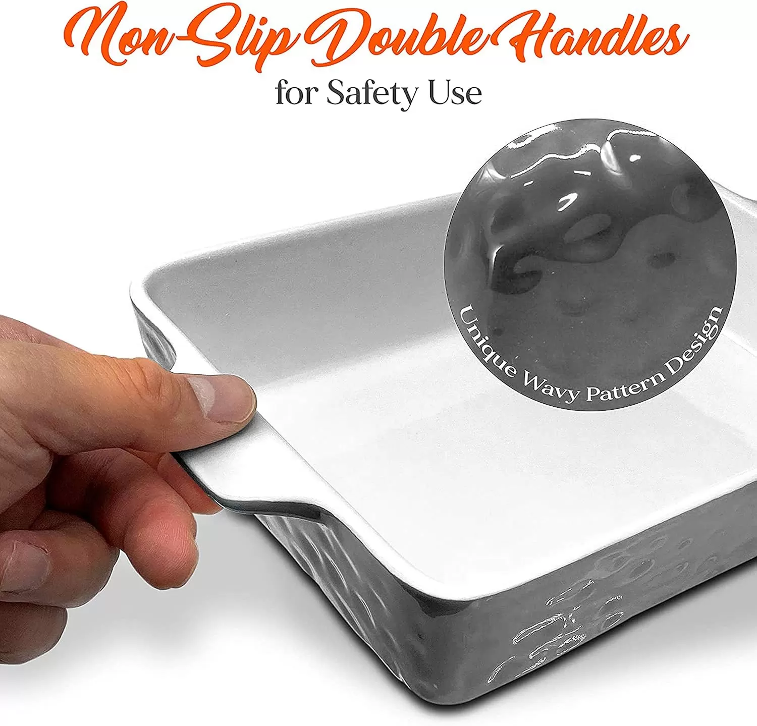 imageNutriChef 3Piece Ceramic Casserole Dish for Oven  Durable Lasagna Baking Dish w Premium NonStick Coating ampamp BuiltIn Handles  Dishwasher ampamp Microwave Safe  14quot x 8quot 10quot x 6quot 7quot x 5quot  Gray
