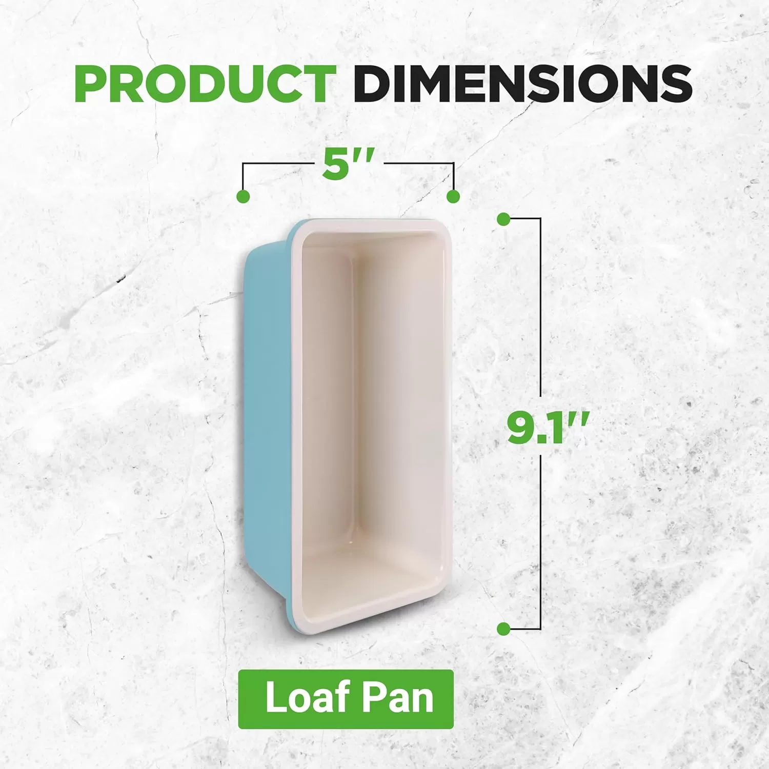 imageNutriChef 9inch Ceramic Bread Loaf Pan NonStick Coated Layer Surface Great for Food Preparation Serving Pastry Dessert Baking