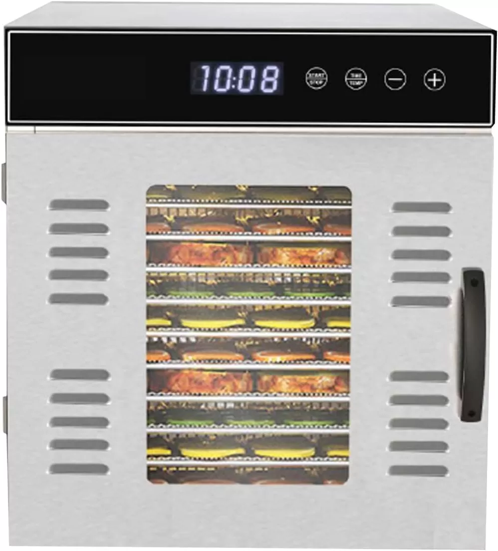 imageNutriChef Commercial Electric Food Dehydrator Machine  14 Shelf Extra Large Capacity  Stainless Steel Trays  1000Watts Digital Timer ampamp Temperature Control  1858 x 1752 x 2252 IN
