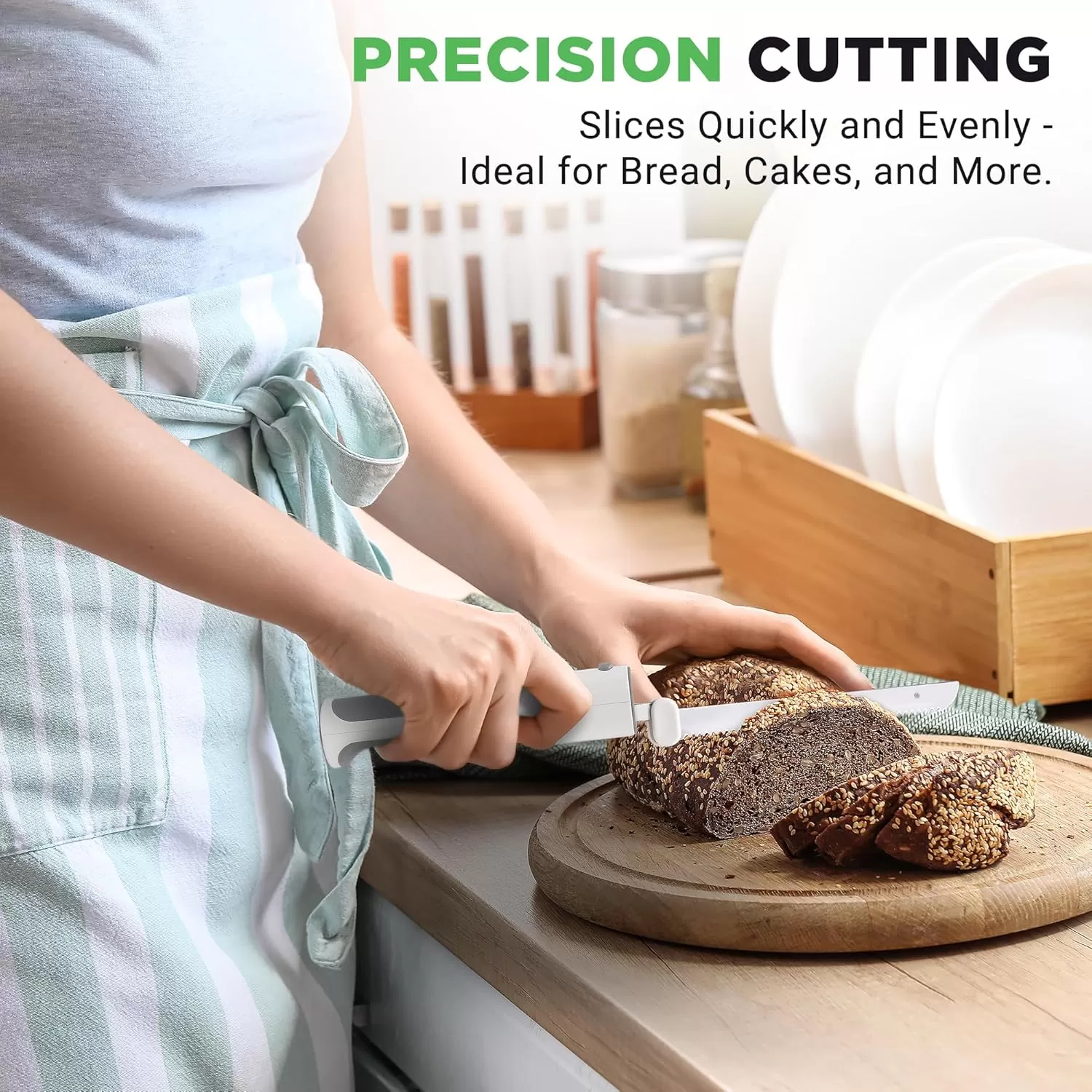 imageNutriChef Cordless Electric Knife  Easy to Use Constant ONOFF Safety Function Button  Carve Turkey Meats Poultry Bread Cheese ampamp More  Lightweight with Contoured Grip Handle  White ampamp GreyWhite