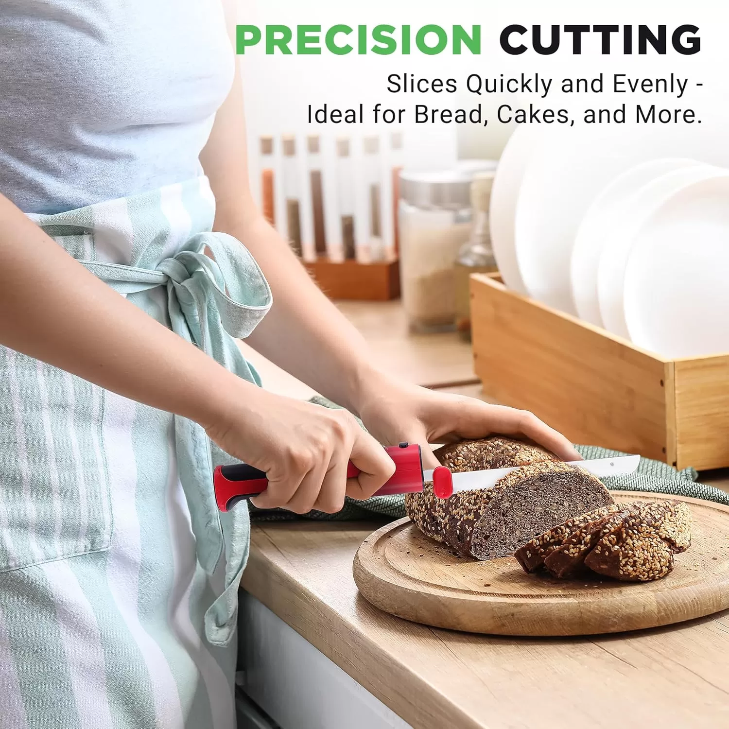 imageNutriChef Cordless Electric Knife  Easy to Use Constant ONOFF Safety Function Button  Carve Turkey Meats Poultry Bread Cheese ampamp More  Lightweight with Contoured Grip Handle  White ampamp GreyRed