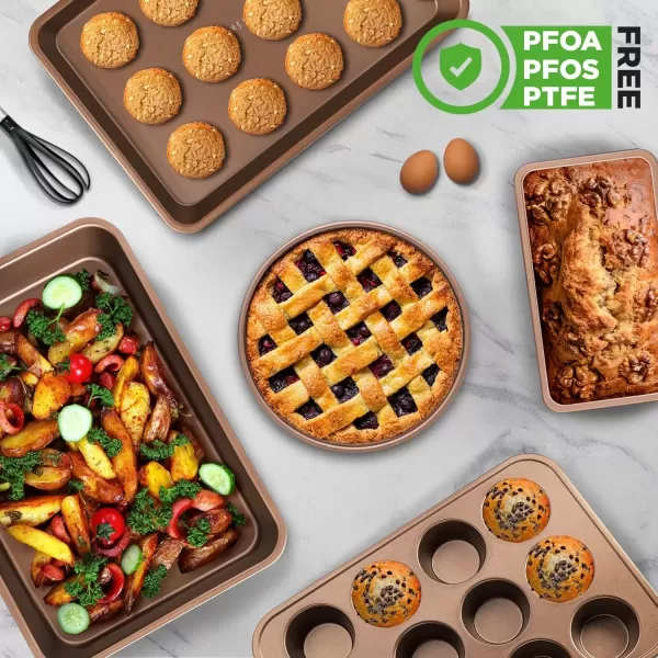 imageNutriChef 12cup Golden Oven Muffin Pan NonStick Coated Layer Surface Even Heating Muffin Tray for Muffins Cupcakes Pastries ampamp Mini Pies Used for Model Number NCBK6TR7 and NCBK6TR75nonstick muffin pan  gold