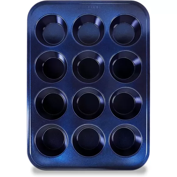 imageNutriChef 12cup Golden Oven Muffin Pan NonStick Coated Layer Surface Even Heating Muffin Tray for Muffins Cupcakes Pastries ampamp Mini Pies Used for Model Number NCBK6TR7 and NCBK6TR75nonstick muffin pan  blue