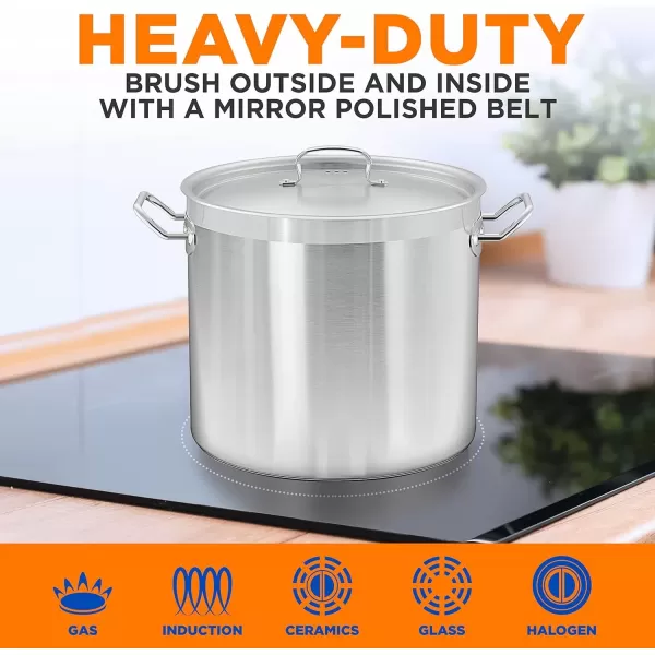 imageNutriChef 20 Quart HeavyDuty Stockpot with Stainless Lid  Large Pot for Induction Gas ampamp Electric Cooktops Perfect for Soups ampamp Stews30 Quarts