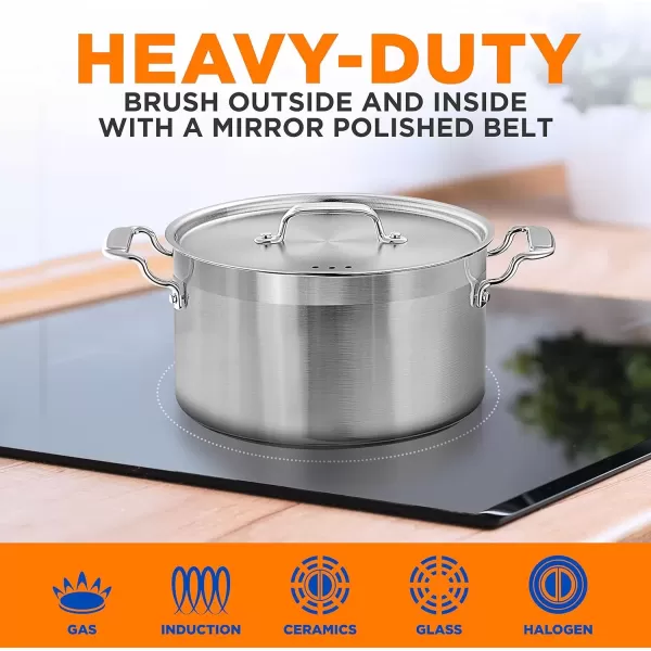 imageNutriChef 20 Quart HeavyDuty Stockpot with Stainless Lid  Large Pot for Induction Gas ampamp Electric Cooktops Perfect for Soups ampamp Stews5 Quarts