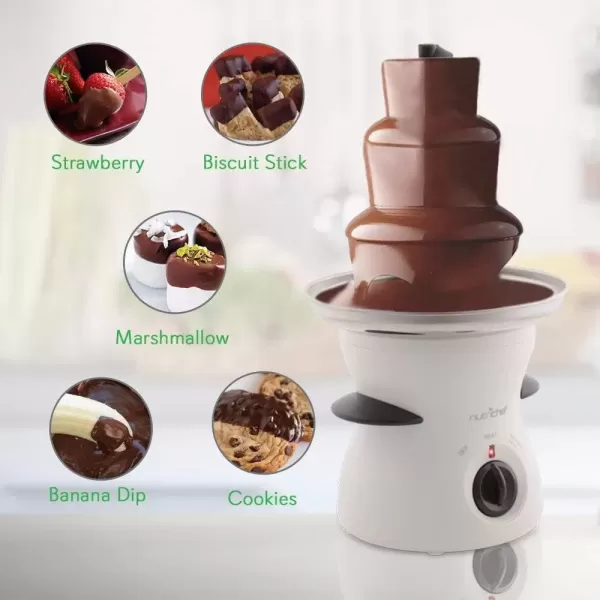 imageNutriChef 3 Tier Chocolate Fondue Fountain  Electric Stainless Chocolate Dipping Warmer Machine  Warm ampamp Melt Chocolate Butter Caramel  Great for Parties Events ampamp Weddings  Pot Capacity 16 oz