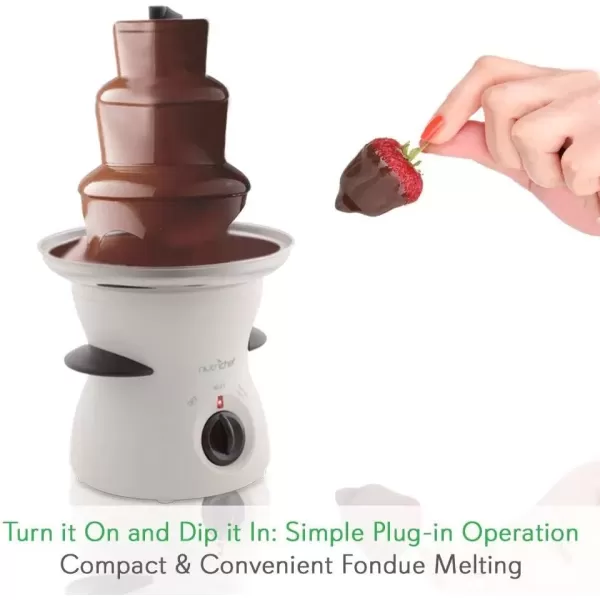 imageNutriChef 3 Tier Chocolate Fondue Fountain  Electric Stainless Chocolate Dipping Warmer Machine  Warm ampamp Melt Chocolate Butter Caramel  Great for Parties Events ampamp Weddings  Pot Capacity 16 oz