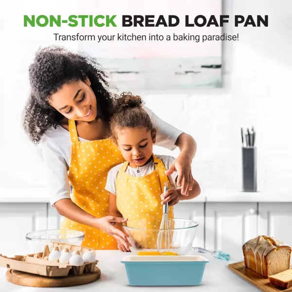 imageNutriChef 9inch Ceramic Bread Loaf Pan NonStick Coated Layer Surface Great for Food Preparation Serving Pastry Dessert Baking