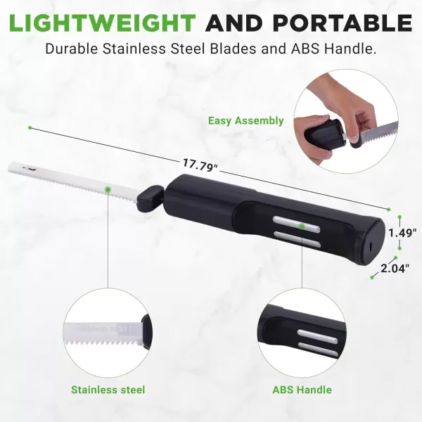 imageNutriChef Cordless Electric Knife  Easy to Use Constant ONOFF Safety Function Button  Carve Turkey Meats Poultry Bread Cheese ampamp More  Lightweight with Contoured Grip Handle  White ampamp GreyBlack