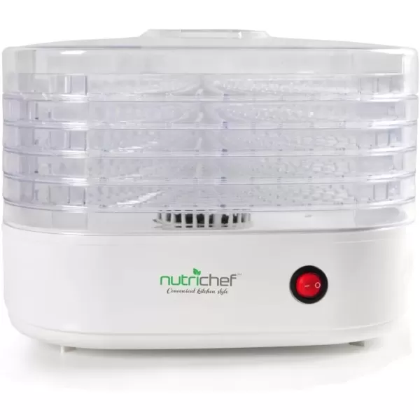 imageNutriChef Electric Countertop Food Dehydrator MachineProfessional MultiTier Food PreserverMeat or Beef Jerky MakerFruitVegetable Dryer w5 Stackable TraysHighHeat CirculationAZPKFD06